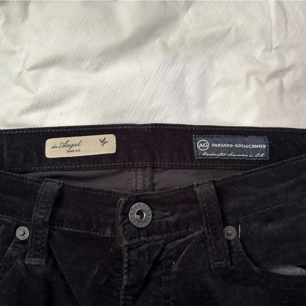 Women's Black Velvet Angel Bootcut Pants - Picture 6 of 7